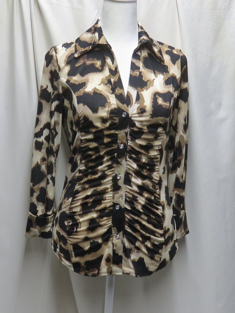 Women's Multi Brown Animal Print Blouse